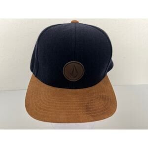 Volcom Hat Black & Brown Logo Snapback Cap Adjustable Skate Surf Streetwear